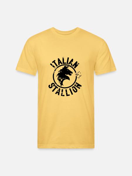 Italian Stallion - Unisex Poly/Cotton T-Shirt - pastel yellow