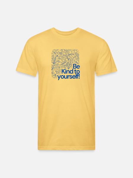 Be Kind to Yourself Floral - Unisex Poly/Cotton T-Shirt - pastel yellow
