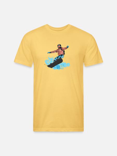 Snowboard Jump Neon Splash - Unisex Poly/Cotton T-Shirt - pastel yellow