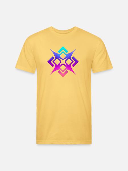 Prismatic Star Glyph - Unisex Poly/Cotton T-Shirt - pastel yellow