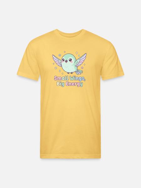 Small Wings, Big Energy - Unisex Poly/Cotton T-Shirt - pastel yellow