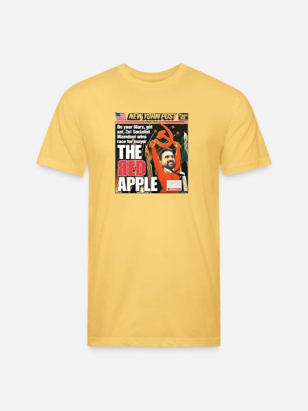 The Red Apple New York Post Zohran Mamdani  - Unisex Poly/Cotton T-Shirt - pastel yellow
