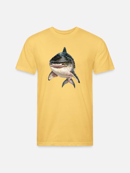 Tiger Shark - Unisex Poly/Cotton T-Shirt - pastel yellow