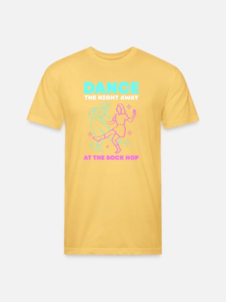 Dance Party Sock Hop - Unisex Poly/Cotton T-Shirt - pastel yellow