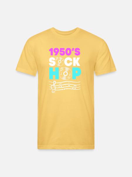 Retro Sock Hop Dancer - Unisex Poly/Cotton T-Shirt - pastel yellow