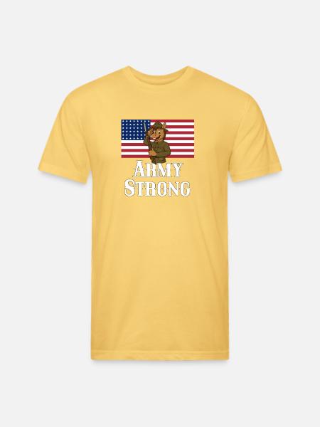 Patriotic Mule Soldier - Unisex Poly/Cotton T-Shirt - pastel yellow
