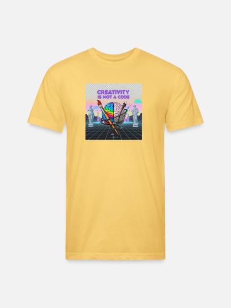 Brainbrush Neon: Creativity Unplugged - Unisex Poly/Cotton T-Shirt - pastel yellow
