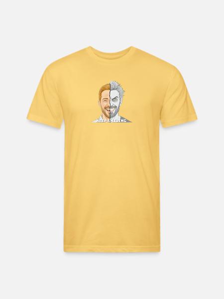 Split Face Smile Keep Smiling - Unisex Poly/Cotton T-Shirt - pastel yellow