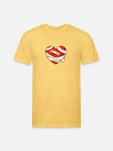 Healing Heart - Unisex Poly/Cotton T-Shirt - pastel yellow