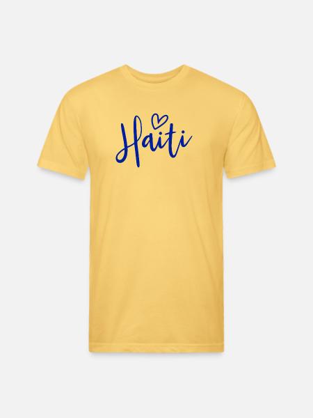 Haiti Heart Women's Love Haiti - Unisex Poly/Cotton T-Shirt - pastel yellow