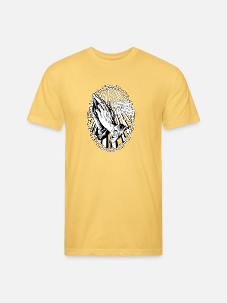 Thoughts and Prayers - Unisex Poly/Cotton T-Shirt - pastel yellow