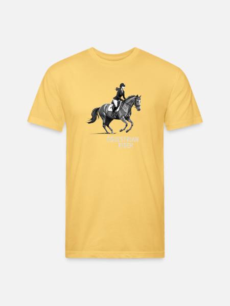 Monochrome Equestrian Rider - Unisex Poly/Cotton T-Shirt - pastel yellow