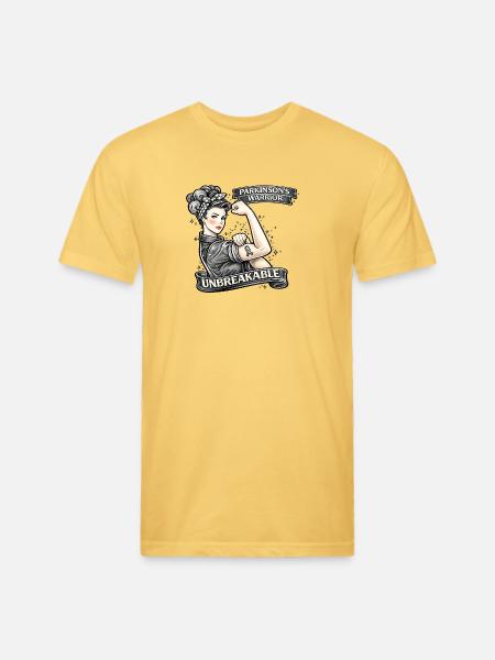 Parkinson Warrior Unbreakable - Unisex Poly/Cotton T-Shirt - pastel yellow