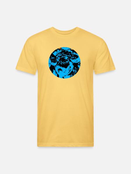 Blue Echo Faces - Unisex Poly/Cotton T-Shirt - pastel yellow