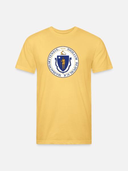Massachusetts - Unisex Poly/Cotton T-Shirt - pastel yellow
