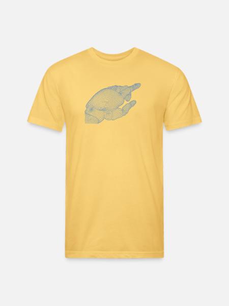 Geometric Hand Silhouette with Fractals - Unisex Poly/Cotton T-Shirt - pastel yellow