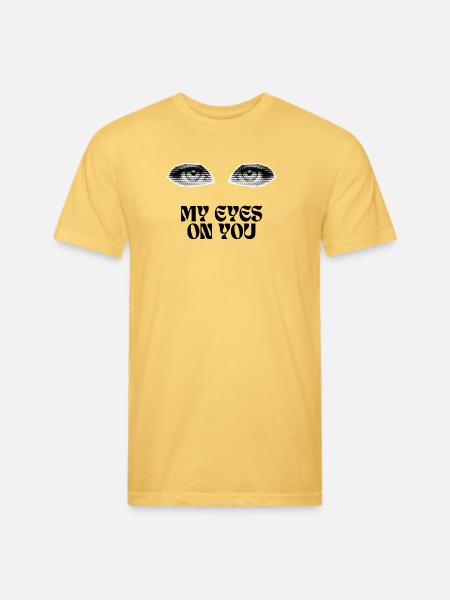 Halftone Twin Eyes - Unisex Poly/Cotton T-Shirt - pastel yellow