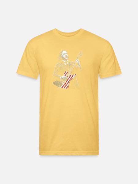 Chester A. Arthur  Playing Guitar  - Unisex Poly/Cotton T-Shirt - pastel yellow