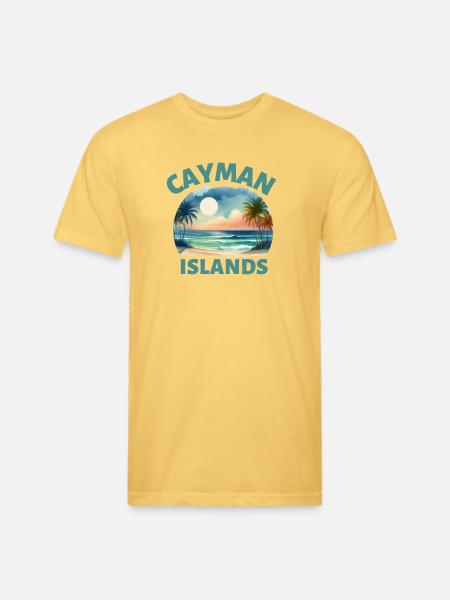 Cayman Islands Sunset Beach - Unisex Poly/Cotton T-Shirt - pastel yellow