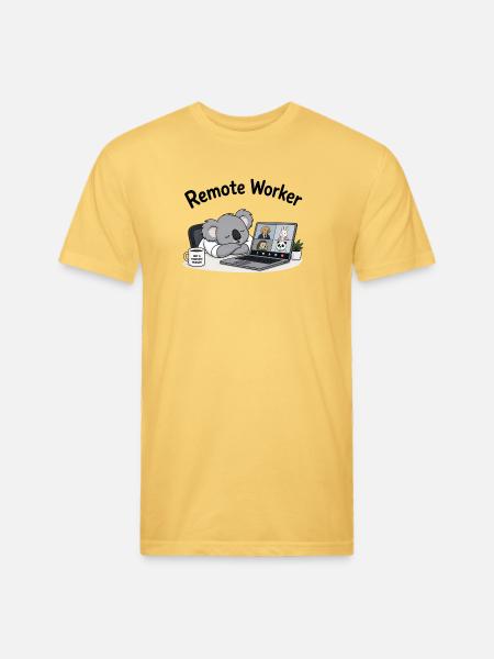 Remote Worker - Unisex Poly/Cotton T-Shirt - pastel yellow