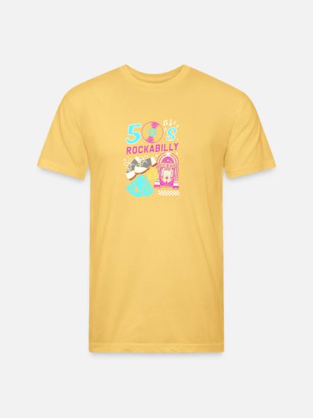 Sock Hop Party Rockabilly - Unisex Poly/Cotton T-Shirt - pastel yellow