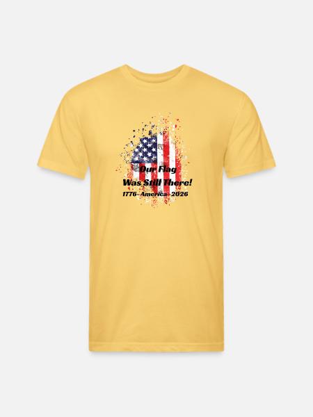Our Flag Was Still There! - Unisex Poly/Cotton T-Shirt - pastel yellow