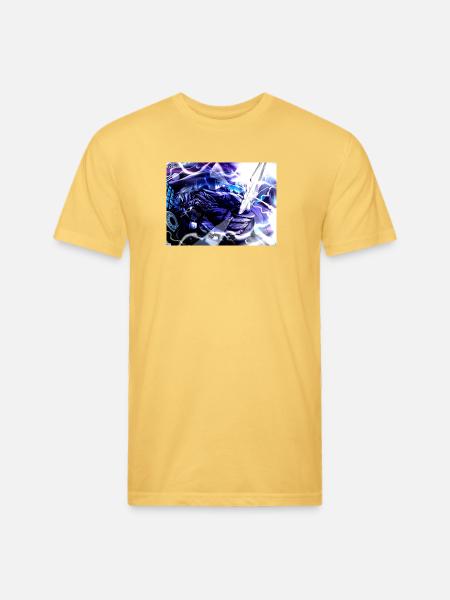 Moonlit Oni Blade - Unisex Poly/Cotton T-Shirt - pastel yellow