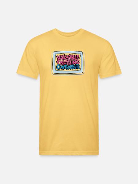 Valuable Nothing Retro TV - Unisex Poly/Cotton T-Shirt - pastel yellow