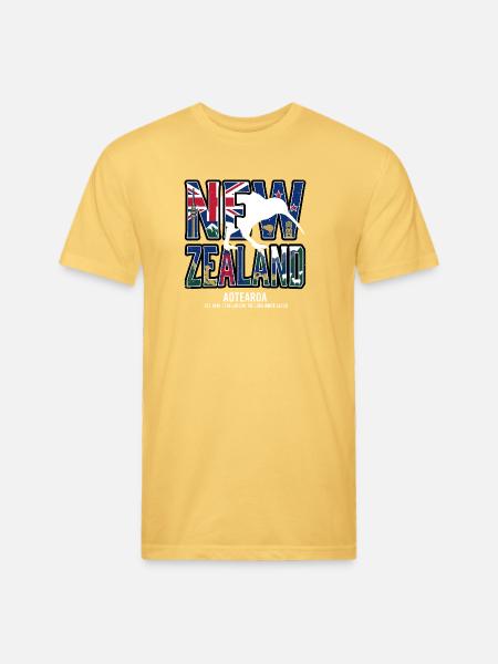 New_Zealand - Unisex Poly/Cotton T-Shirt - pastel yellow
