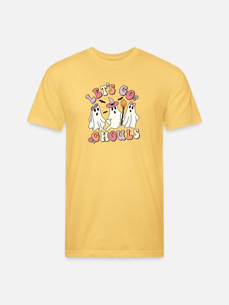 Let's Go Ghosts - Unisex Poly/Cotton T-Shirt - pastel yellow