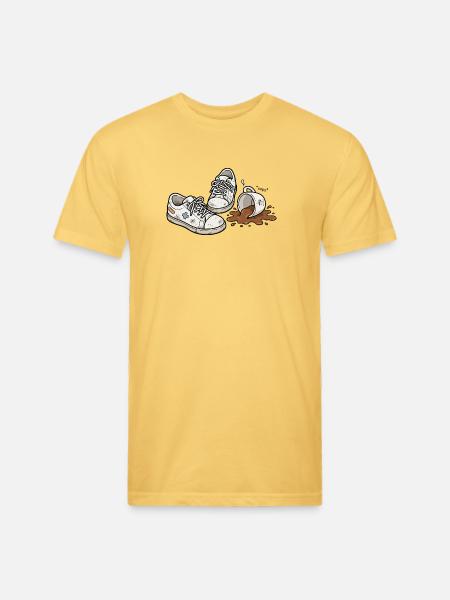 Coffee Spill Sneakers - Unisex Poly/Cotton T-Shirt - pastel yellow
