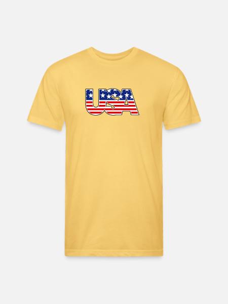 American Flag USA Logo - Unisex Poly/Cotton T-Shirt - pastel yellow