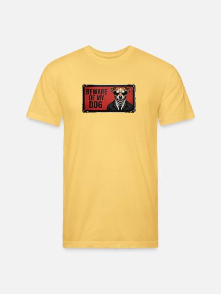 Beware of my dog - Unisex Poly/Cotton T-Shirt - pastel yellow