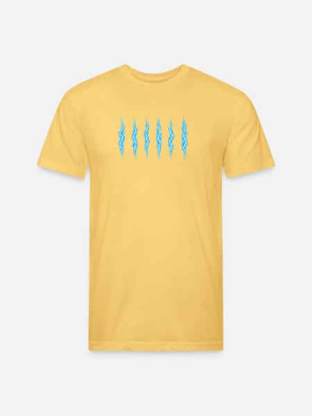 Azure Lightning Strikes Pattern - Unisex Poly/Cotton T-Shirt - pastel yellow