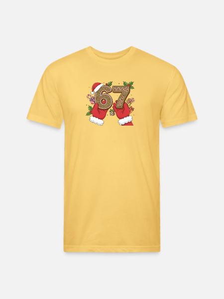 Holiday Gingerbread 6 7 Meme - Unisex Poly/Cotton T-Shirt - pastel yellow