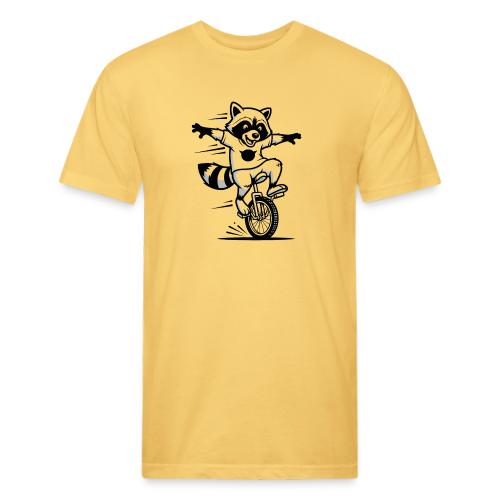 Unicycle Fox Cartoon - Unisex Poly/Cotton T-Shirt