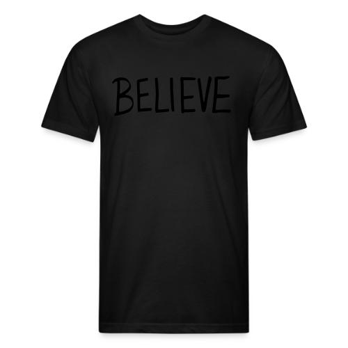 Believe (on Gold) - Men’s Fitted Poly/Cotton T-Shirt