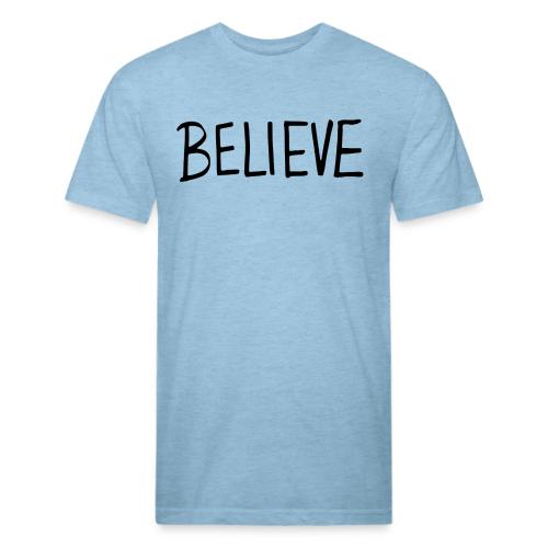 Believe (on Gold) - Men’s Fitted Poly/Cotton T-Shirt