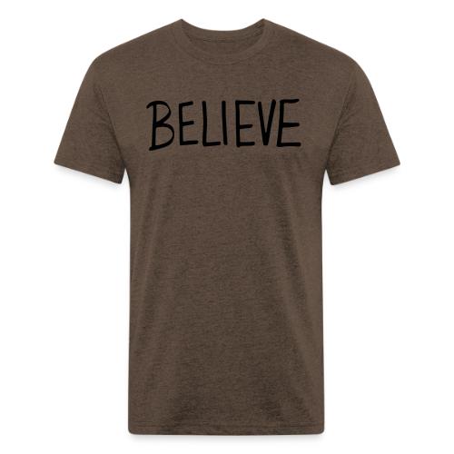Believe (on Gold) - Men’s Fitted Poly/Cotton T-Shirt