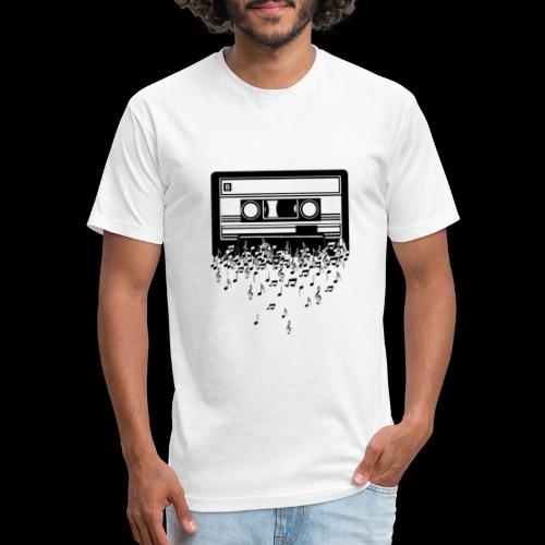 Music Notes Cassette Tape - Fitted Cotton/Poly T-Shirt by Next Level