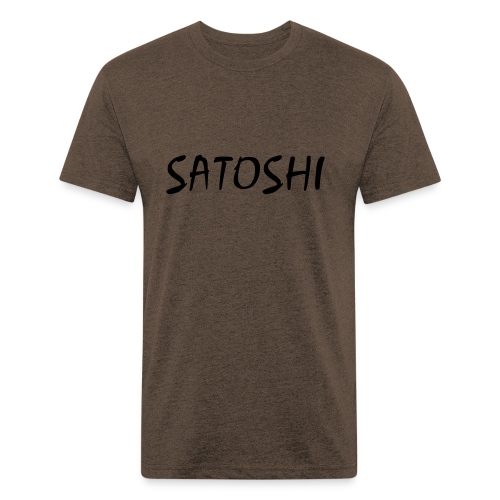 Satoshi only name stroke btc founder nakamoto - Fitted Cotton/Poly T-Shirt by Next Level