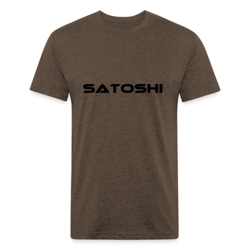 satoshi stroke only one word satoshi, bitcoiner - Fitted Cotton/Poly T-Shirt by Next Level