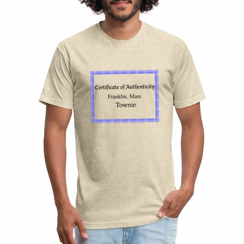 Franklin Mass townie certificate of authenticity - Fitted Cotton/Poly T-Shirt by Next Level