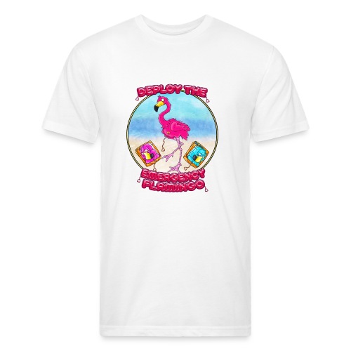 Emergency Flamingo - Fitted Cotton/Poly T-Shirt by Next Level