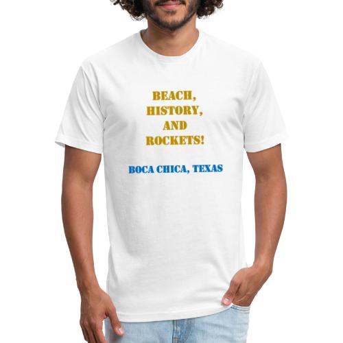 Beach, History and Rockets - Fitted Cotton/Poly T-Shirt by Next Level