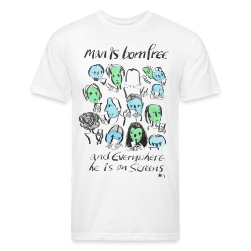 Man is born Free - Men’s Fitted Poly/Cotton T-Shirt