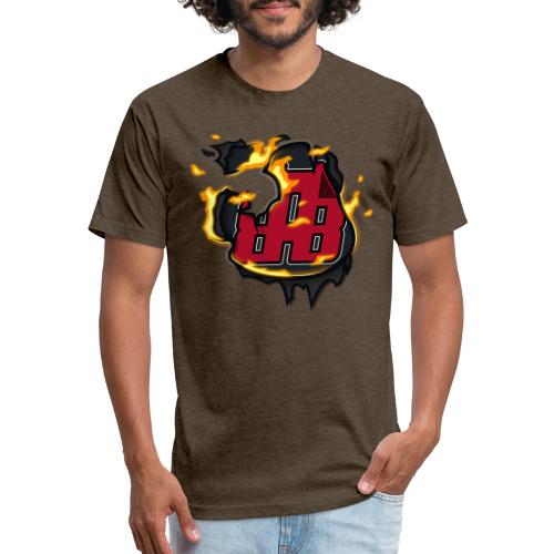BAB Logo on FIRE! - Men’s Fitted Poly/Cotton T-Shirt