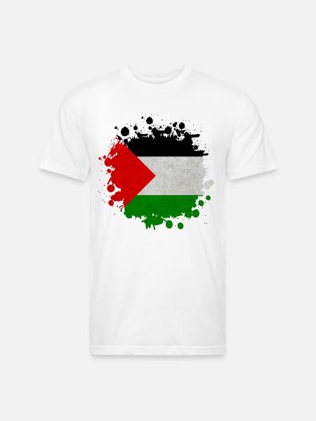 Palestine Blob / Flag Gift - Unisex Poly/Cotton T-Shirt - white