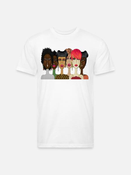 "United – Bold & Beautiful Women Art" - Unisex Poly/Cotton T-Shirt - white