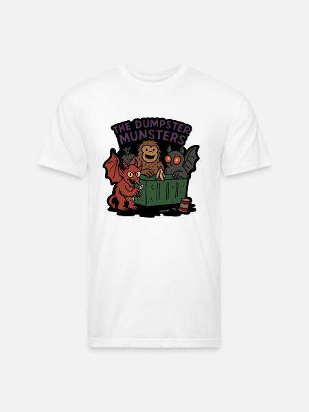 The Dumpster Munsters Halloween Crew - Unisex Poly/Cotton T-Shirt - white